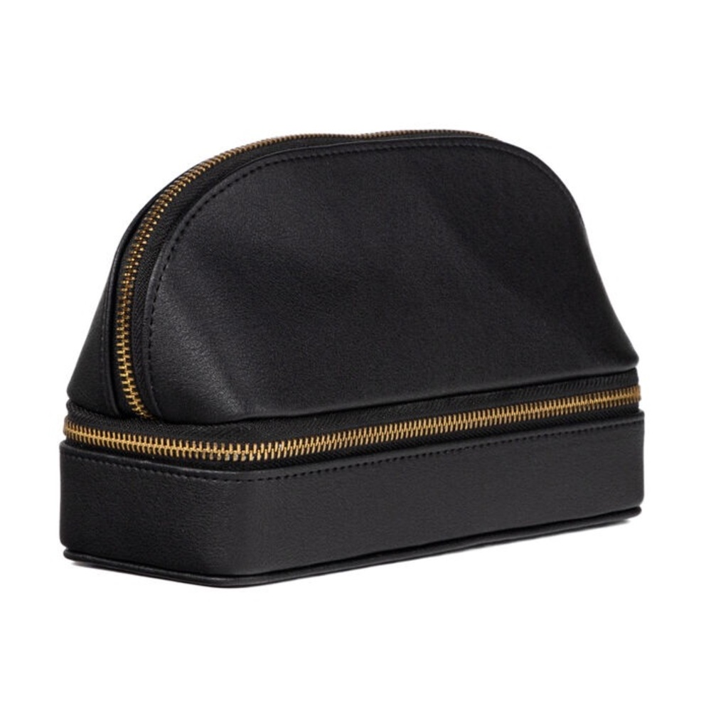Ross Simons Black Faux Leather Travel Makeup Bag